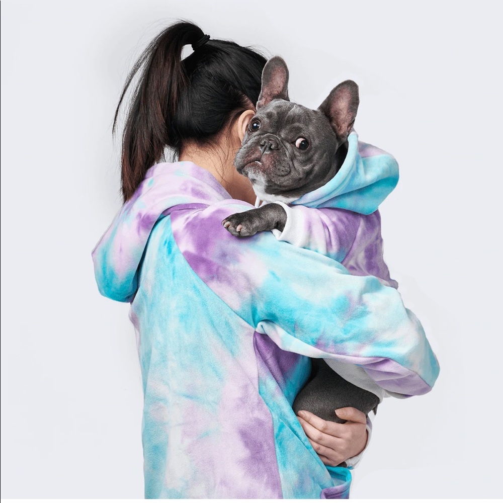 Matching doggie and human hoodies!